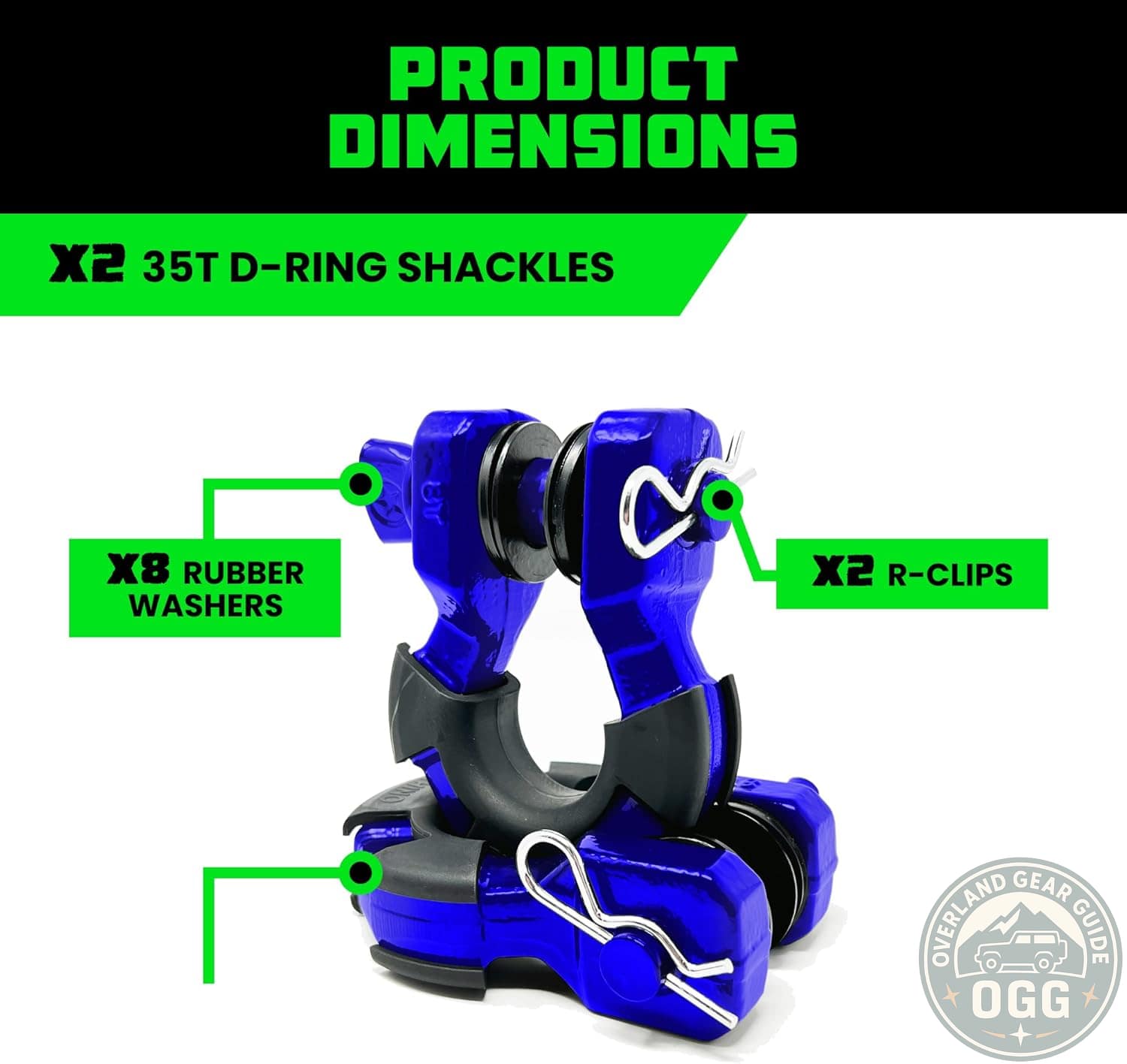 Rhino USA Super D Ring Shackles (2-Pack) – 70,548lb Break Strength Overland Gear Guide
