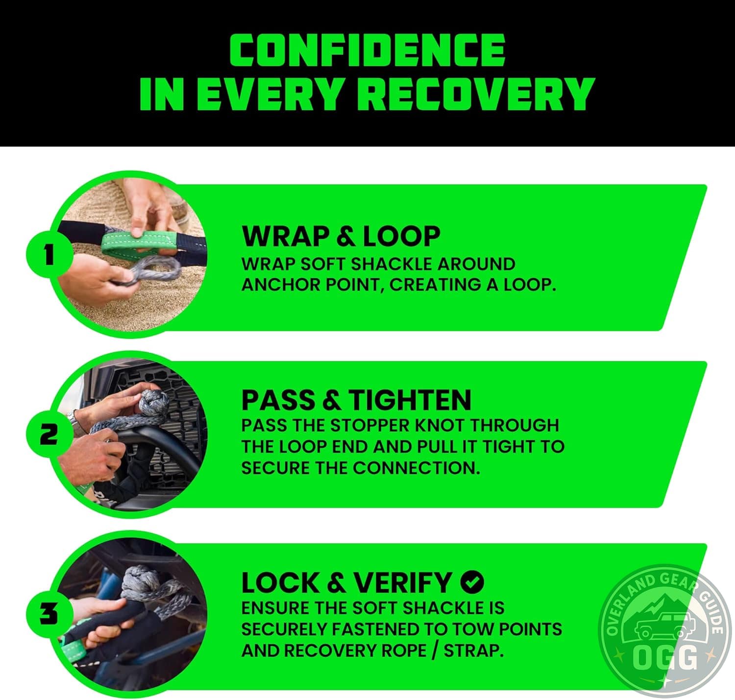 Rhino USA Synthetic Soft Shackle Rope (2-Pack) – 3/8 Inch x 22 Inch (31,400lb Min Break Strength) Overland Gear Guide