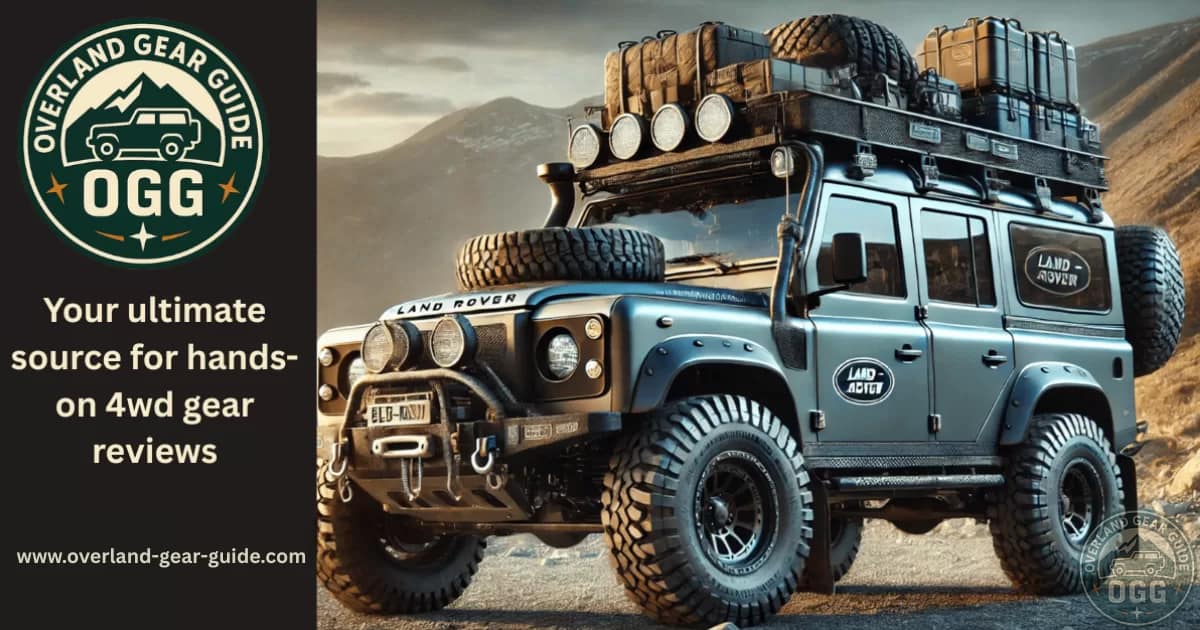 Overland Gear Guide banner with 4x4 on remote trail