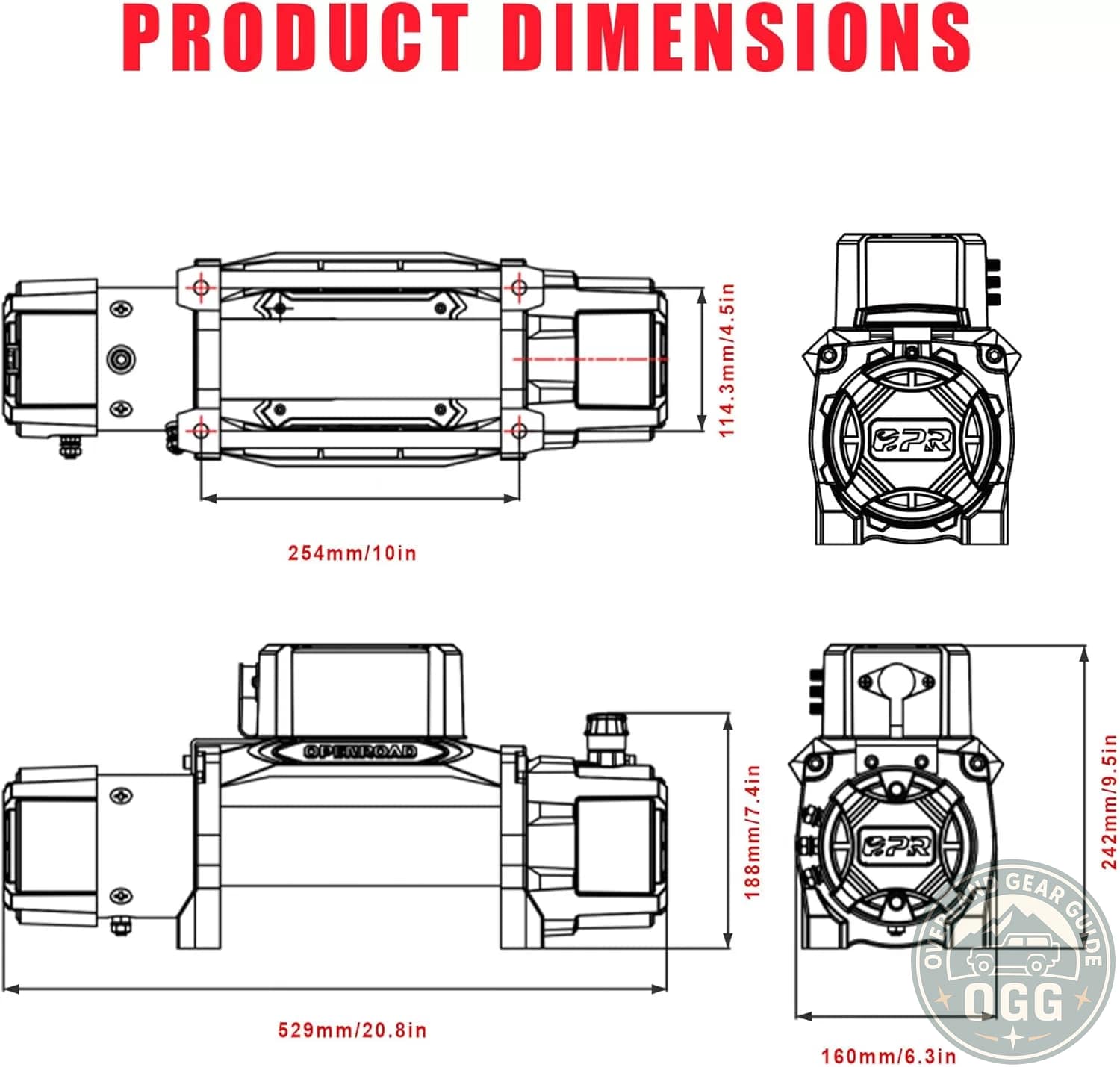 OPENROAD 13,500 lbs Electric Winch with Synthetic Rope & Wireless Remotes - Image 3